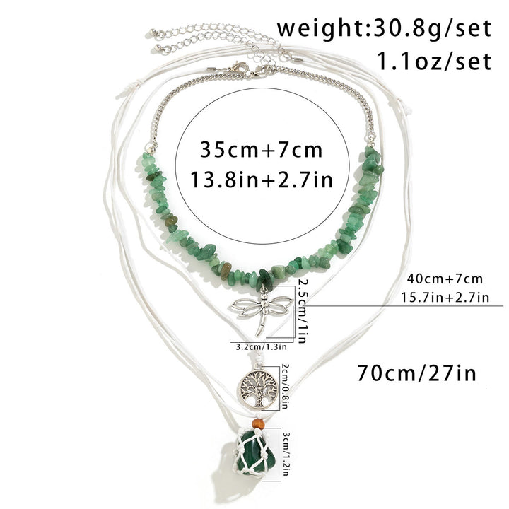 Olivenorma Ossidiana Albero della Vita Collana con Ciondolo Malocchio Set 