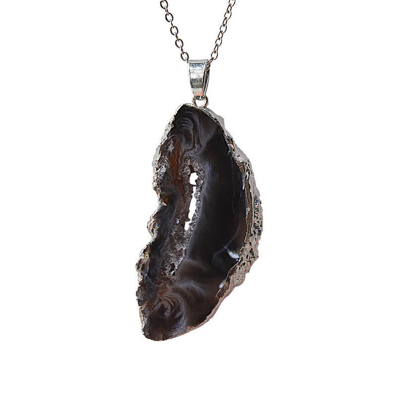 Collana in geode di agata naturale Olivenorma