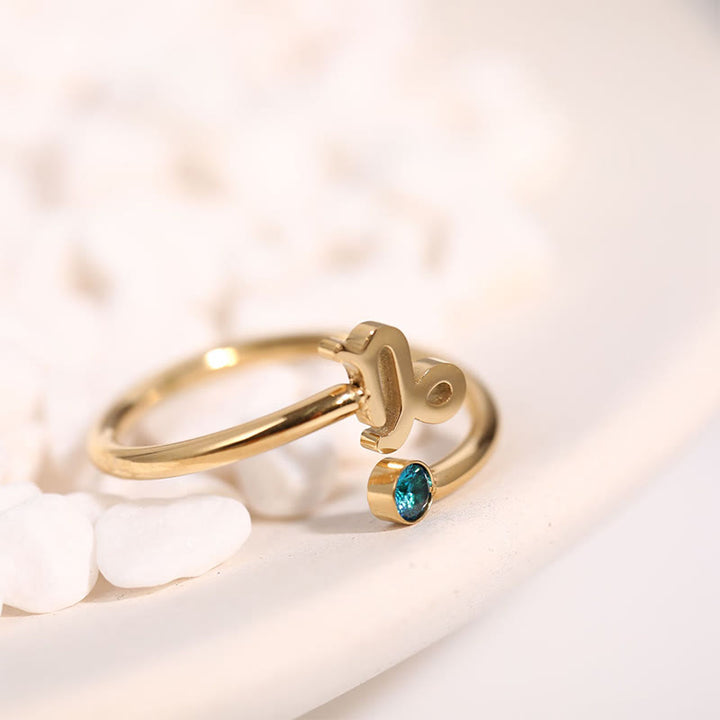 Anello con pietra portafortuna dello zodiaco Olivenorma