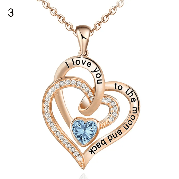 Collana con carta regalo Olivenorma Hearts and Hearts Birthstone - Oro rosa - Marzo - Con carta portafortuna - image 33