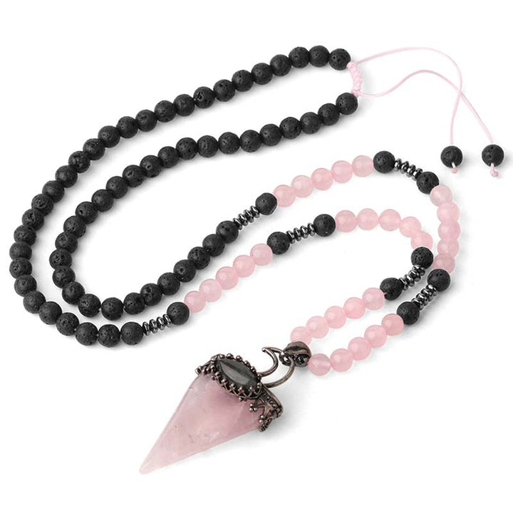 Collana di perline da meditazione prismatica in pietra naturale Olivenorma