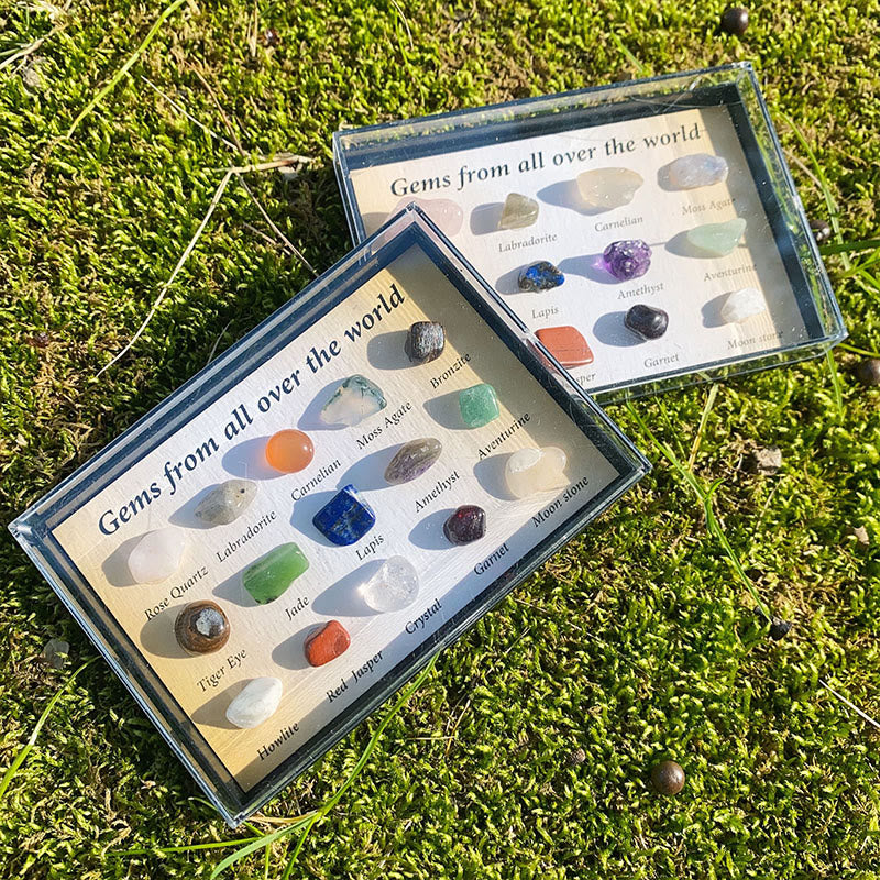 Olivenorma Pietra naturale 15 pezzi Set di cristalli Decorazione con pietre preziose