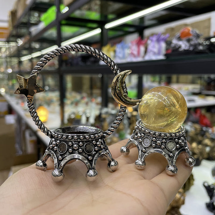 Olivenorma Portasfere Stella e Luna Decorazione Ornamento