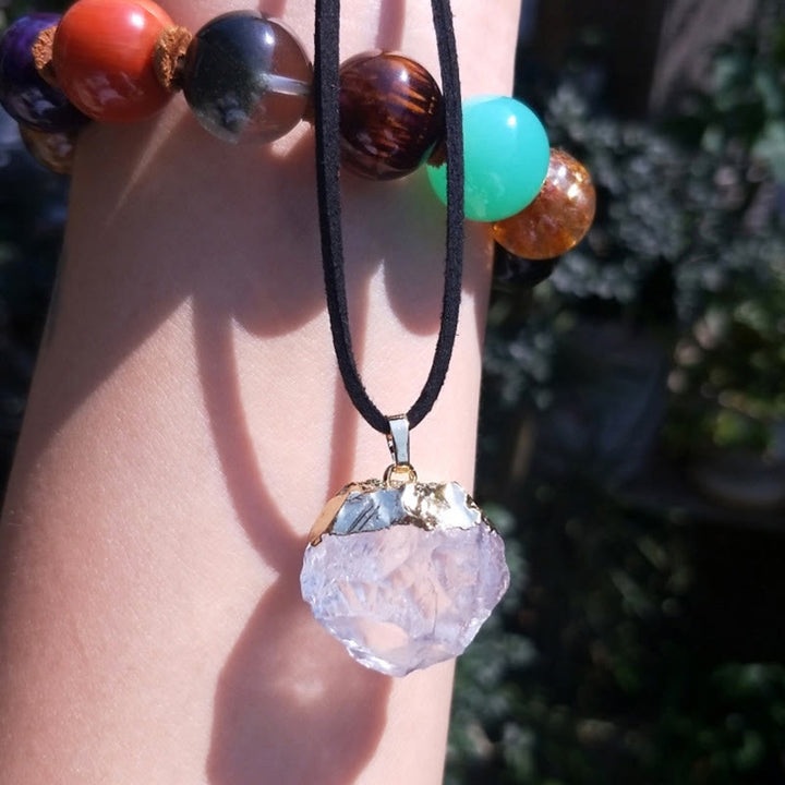 Olivenorma Ciondolo a forma di stella quadrata in cristallo bianco naturale 