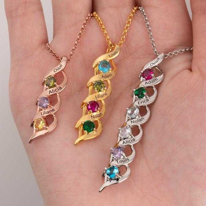 Collana personalizzata con incisioni e pietre portafortuna da 1 a 6