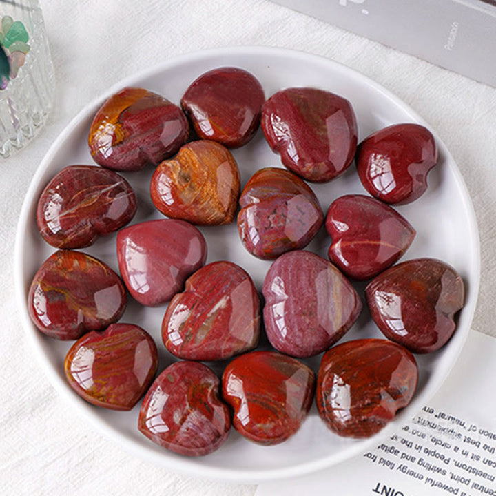 Olivenorma Agata Rossa Lucida Pietra da Gioco Cristallo Cuore