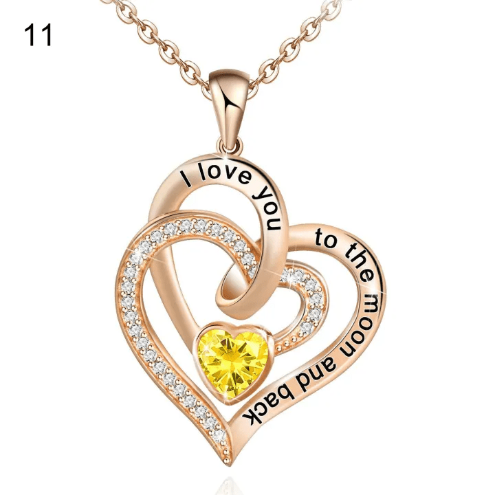 Collana con carta regalo Olivenorma Hearts and Hearts Birthstone - Oro rosa - novembre - Con carta portafortuna - image 24