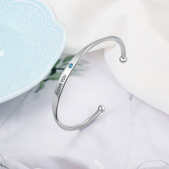 Olivenorma Bracciale personalizzato con incisione e pietra portafortuna