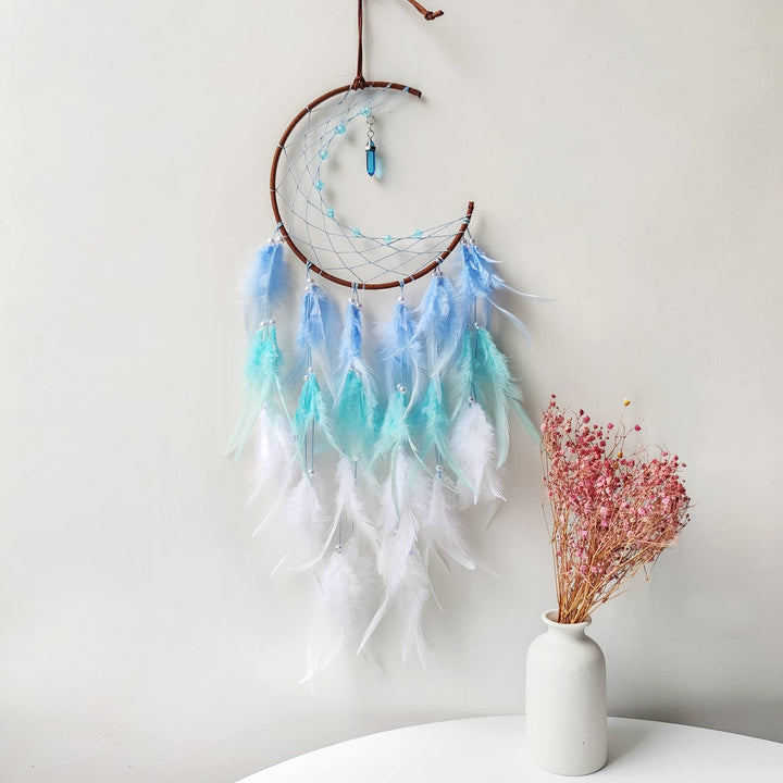 Olivenorma Luna con ciondolo topazio blu acchiappasogni 