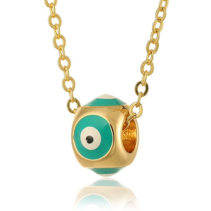 Collana con ciondolo a forma di occhio malvagio rotondo che gocciola olio Olivenorma