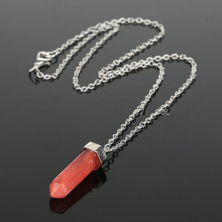 Collana con ciondolo a forma di matita in corniola naturale Olivenorma