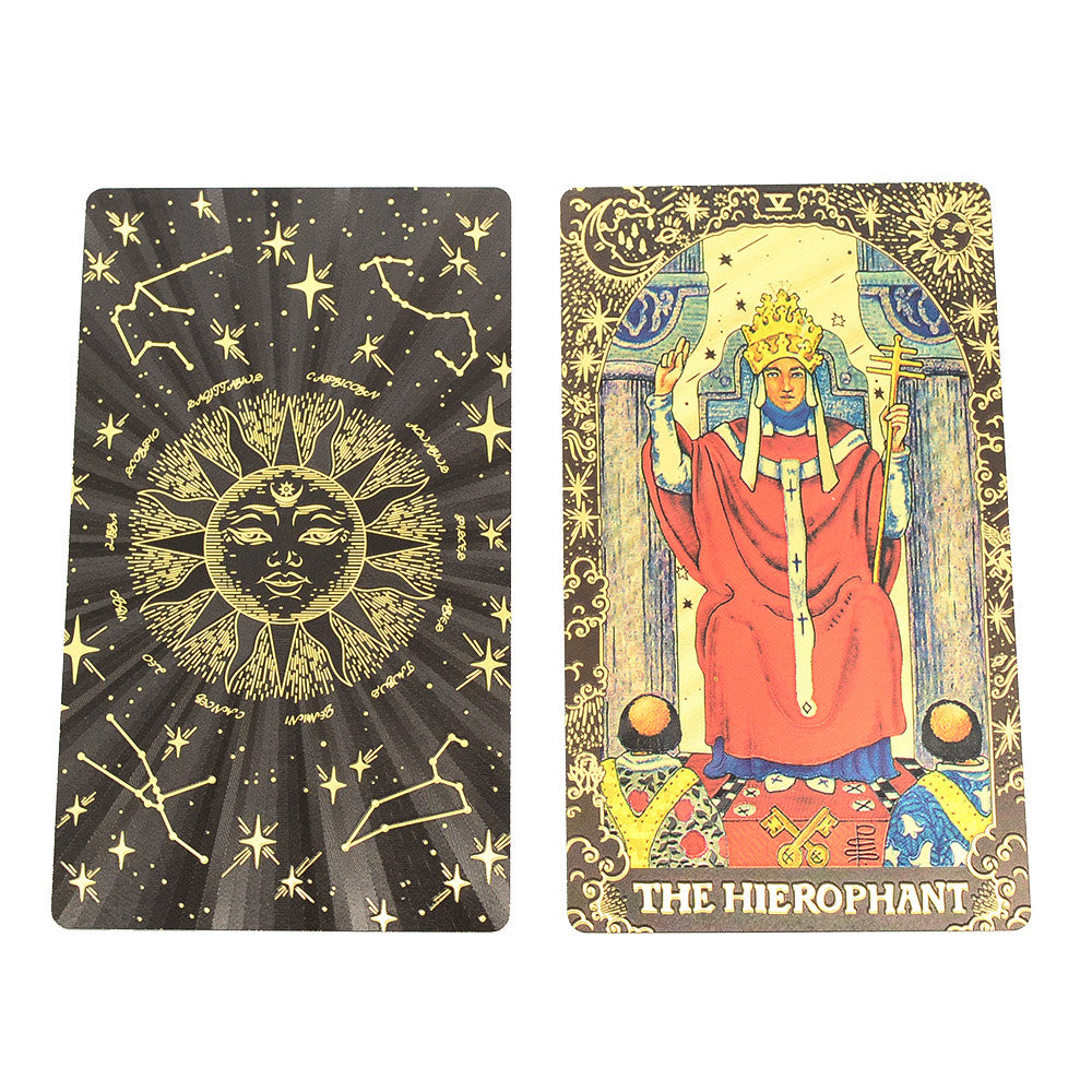 Olivenorma Black Gold Waite Foil Golden Tarot Deck Carte