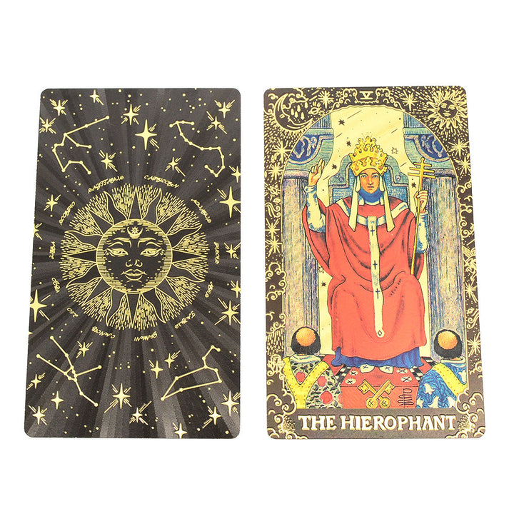 Olivenorma Black Gold Waite Foil Golden Tarot Deck Carte