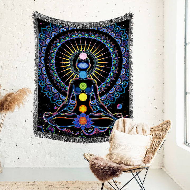 Olivenorma Meditazione Chakra Modello Pizzo Nappa Arazzo