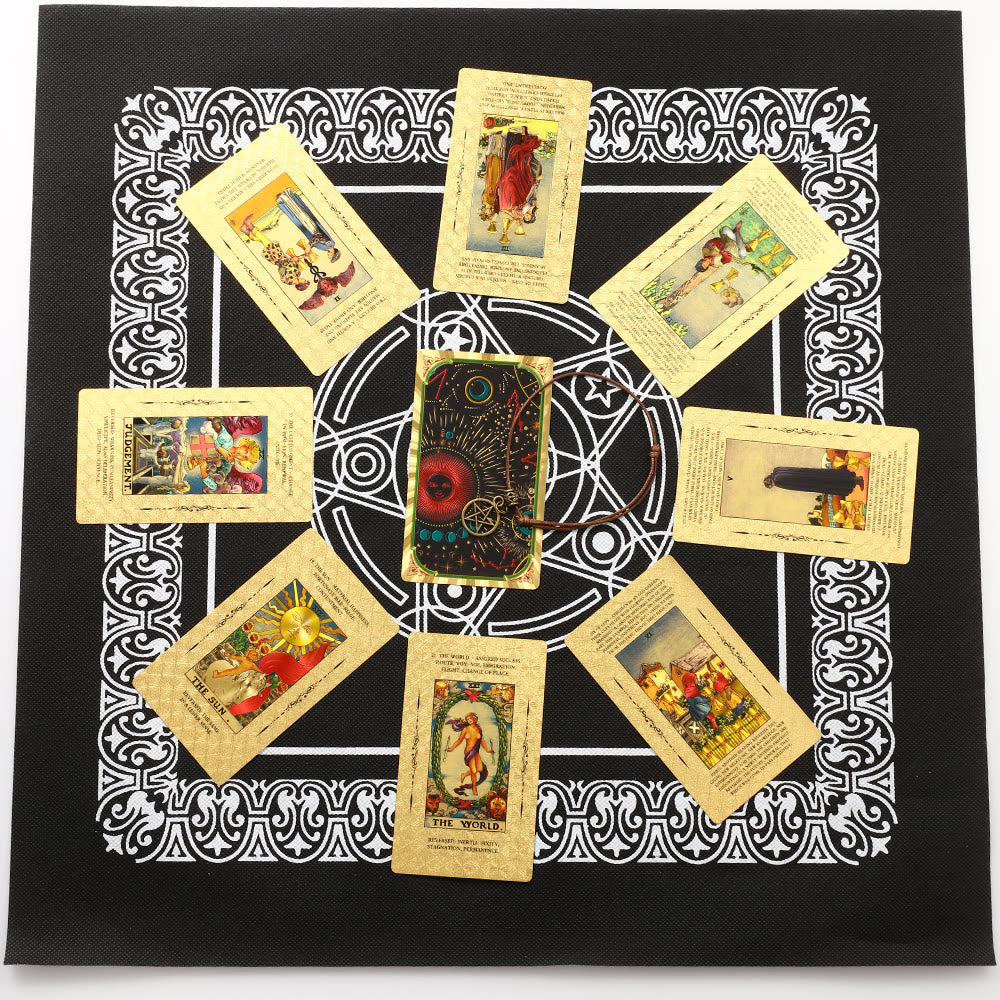 Olivenorma Bronzing Cosmic Red Sun Golden Tarot Deck Carte