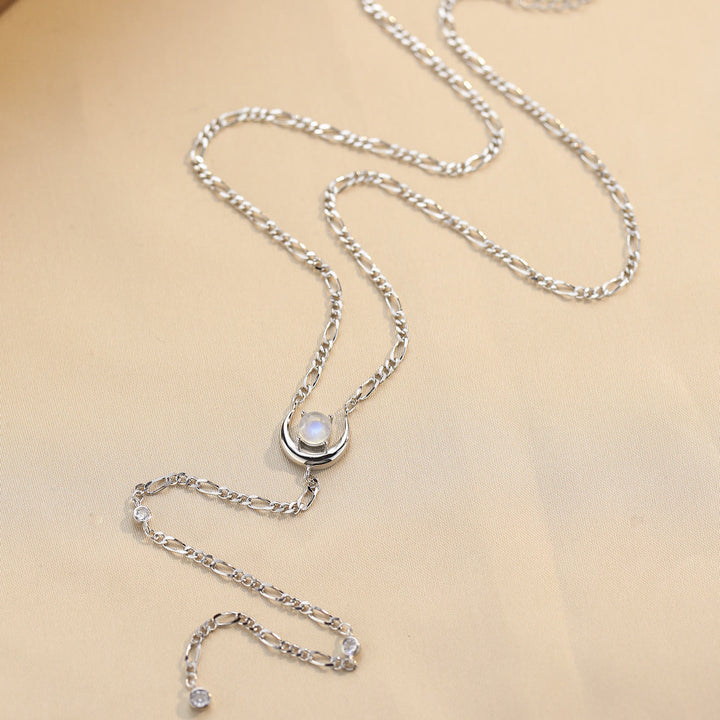 Collana con ciondolo a catena lunga con pietra di luna Olivenorma