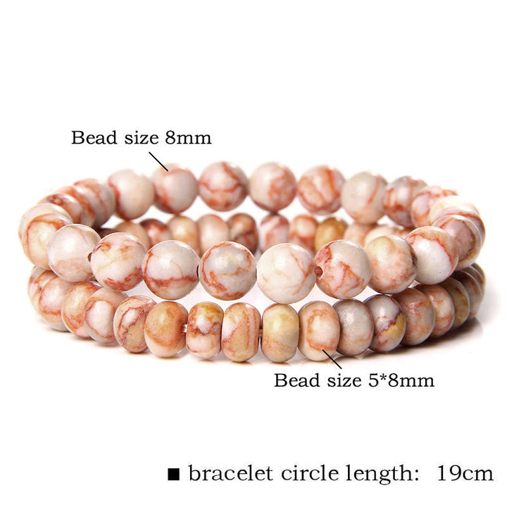 Olivenorma Beaded Jewelry per uomo Set di bracciali a doppio strato 