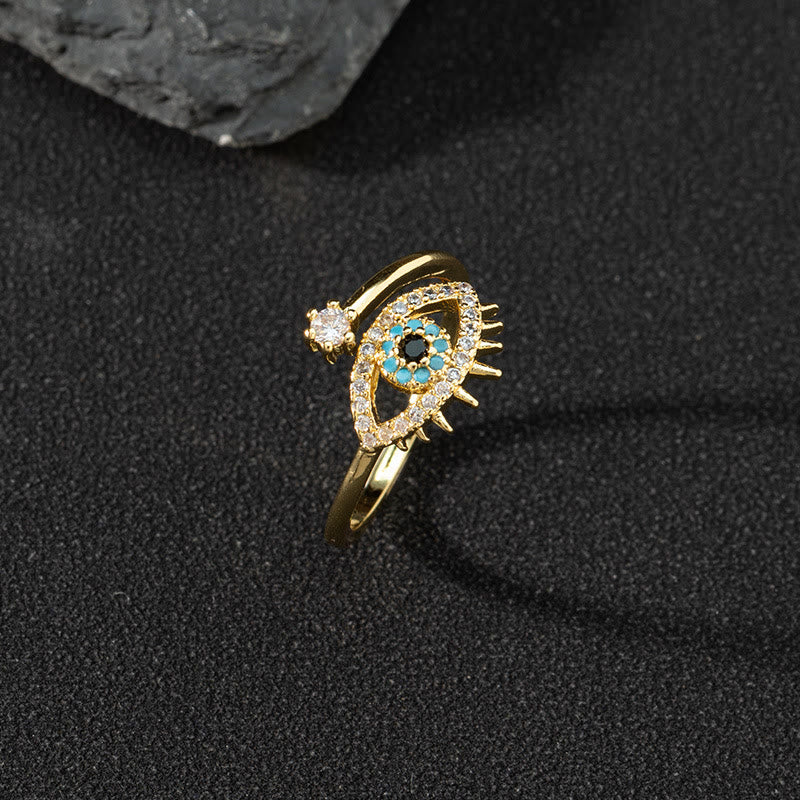Olivenorma Anello Zircone Bianco Anello Regolabile Malocchio