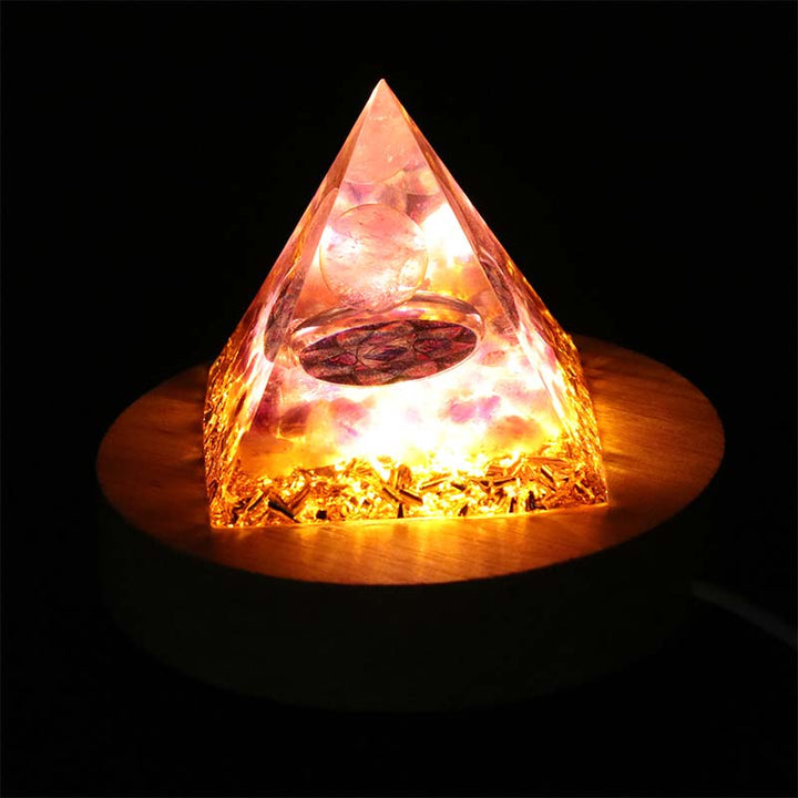 Olivenorma USB Pyramid Light Base Portalampada in legno 