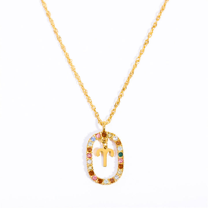 Collana Olivenorma Zircone traforato Ovale Costellazione Zodiacale