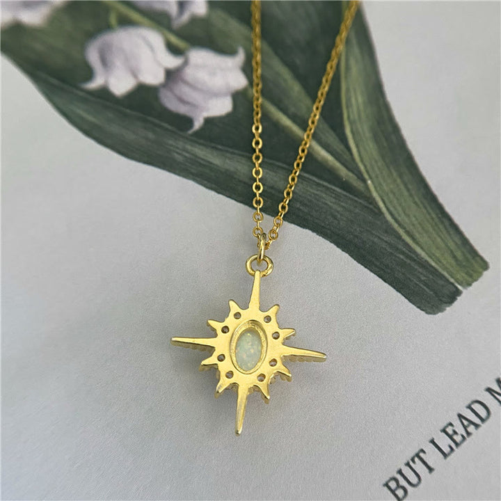 Collana con stella delicata Northstar in zircone bianco opale Olivenorma