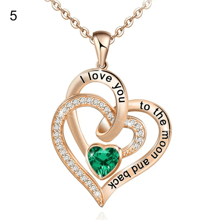 Collana con carta regalo Olivenorma Hearts and Hearts Birthstone - Oro rosa - Maggio - Con carta portafortuna - image 35
