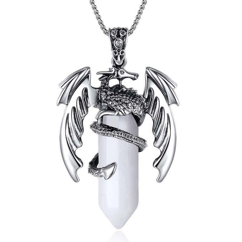 Collana Reiki con pietra curativa in cristallo di drago vintage Olivenorma 