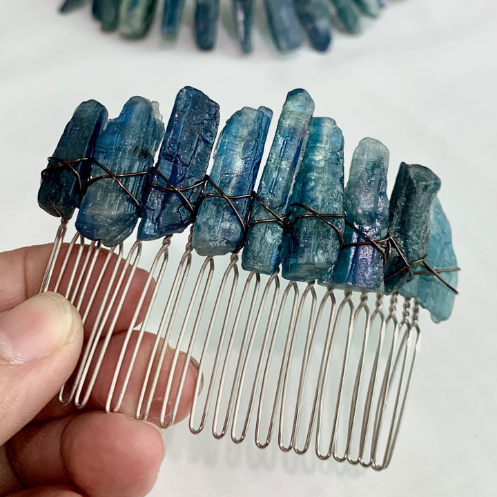 Olivenorma Natural Kyanite Crown Headband Pettine per capelli Gioielli