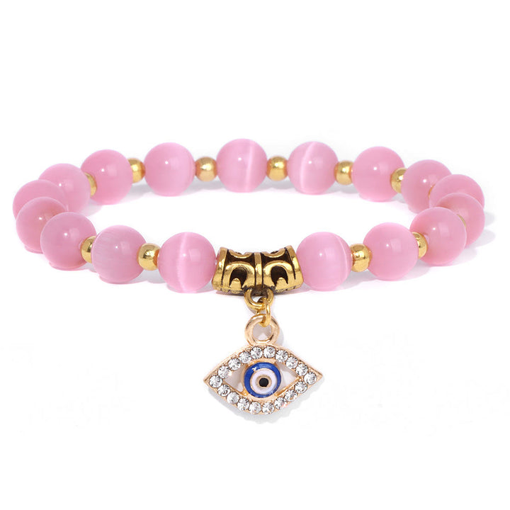 Bracciale con ciondolo malocchio in pietra naturale Olivenorma
