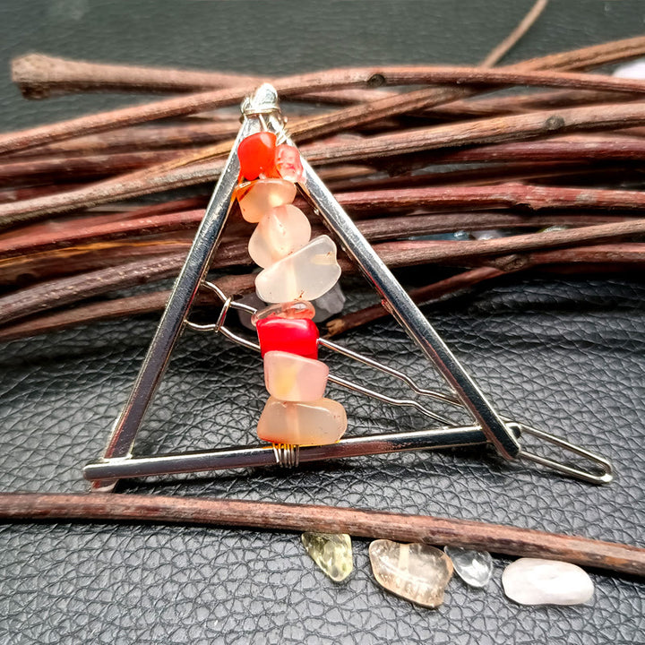 Olivenorma Crystal Triangle Ghiaia Geometrico Accessori per Capelli Pettine Forcina 