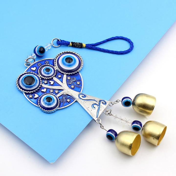 Olivenorma Blue Evil Eye Albero della vita Windchime Decorazione da parete