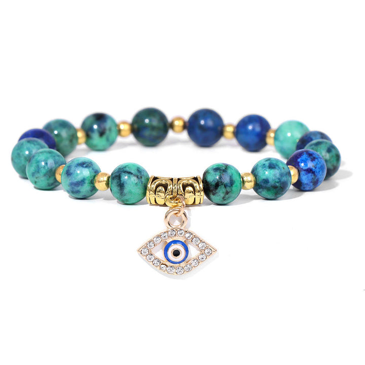 Bracciale con ciondolo malocchio in pietra naturale Olivenorma