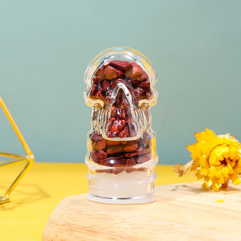 Decorazione di cristallo per bottiglia d'acqua con teschio Olivenorma