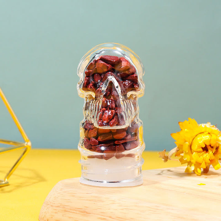 Decorazione di cristallo per bottiglia d'acqua con teschio Olivenorma