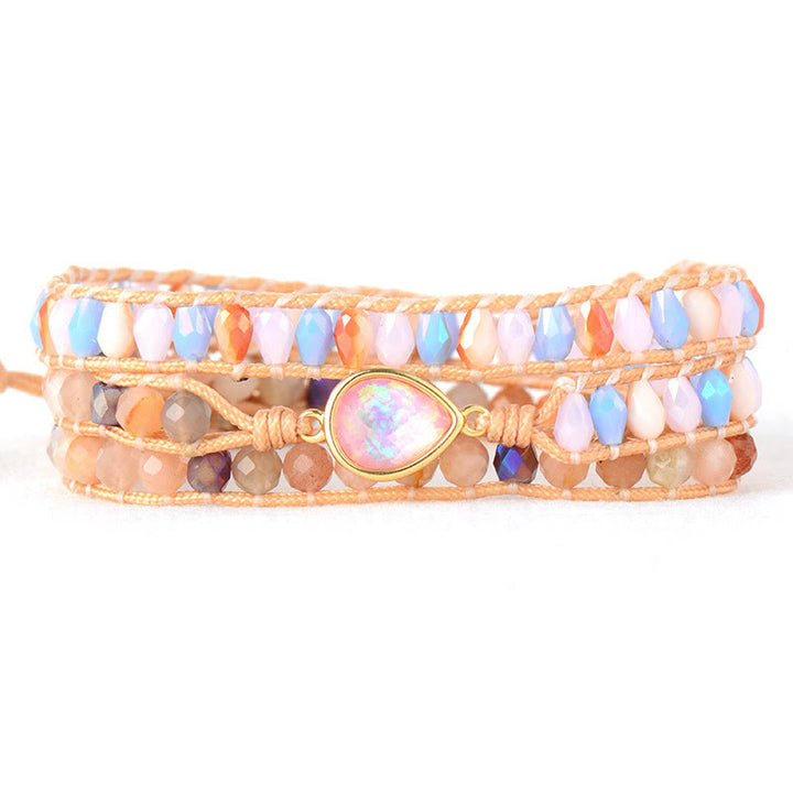 BRACCIALE AVVOLGENTE CON SUNSTONE E OPALE
