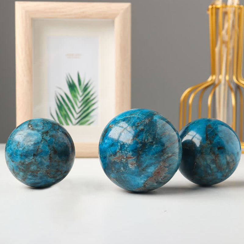 Sfera di cristallo di forza di apatite blu - image 6
