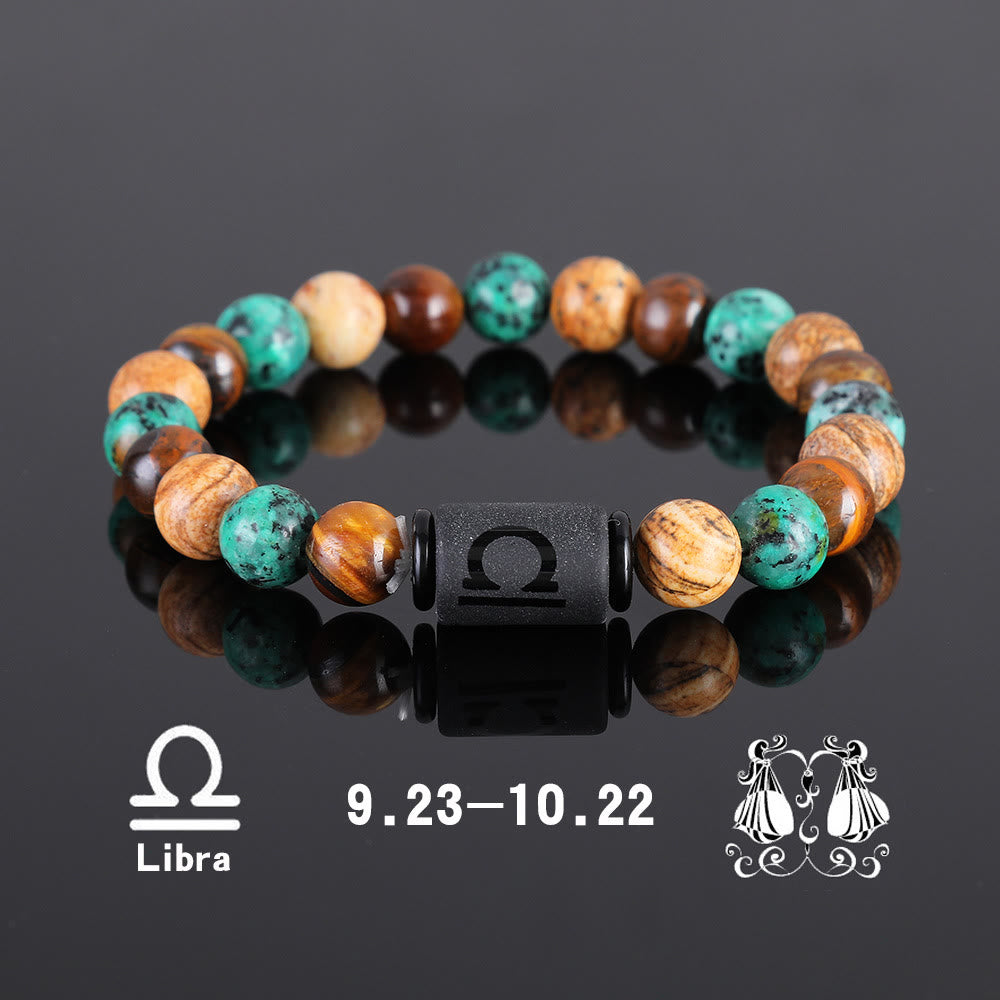 Bracciale con ciondolo zodiacale in bronzite con occhio di tigre Olivenorma