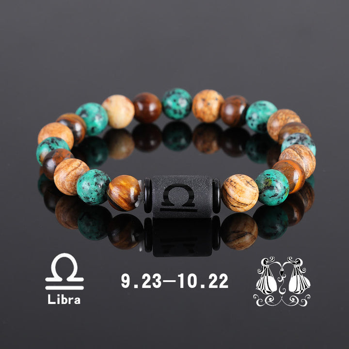 Bracciale con ciondolo zodiacale in bronzite con occhio di tigre Olivenorma