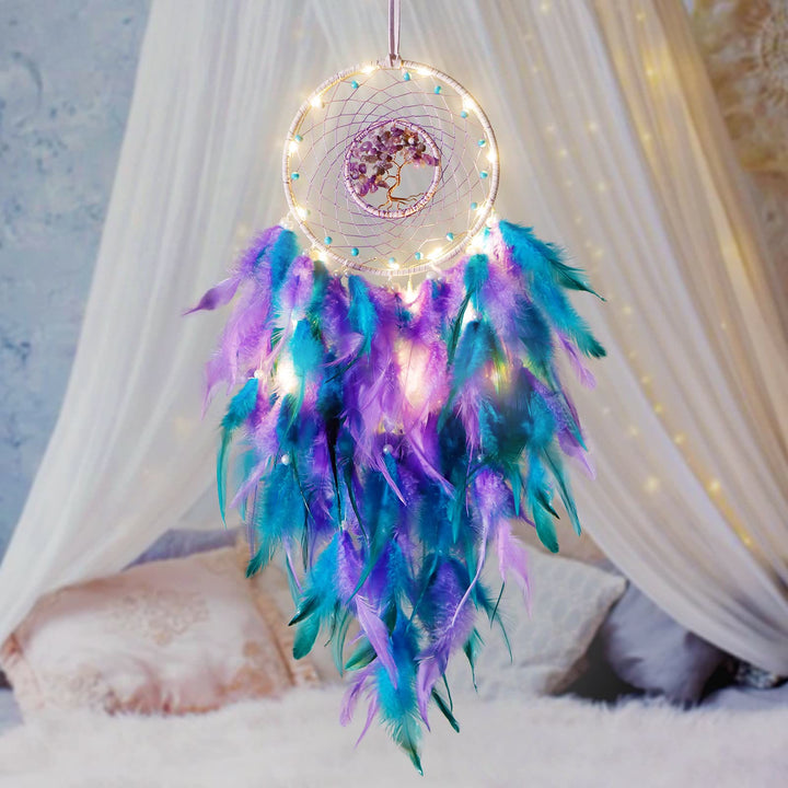 Olivenorma Crystal Tree Of Life Piuma Glow Dream Catcher 