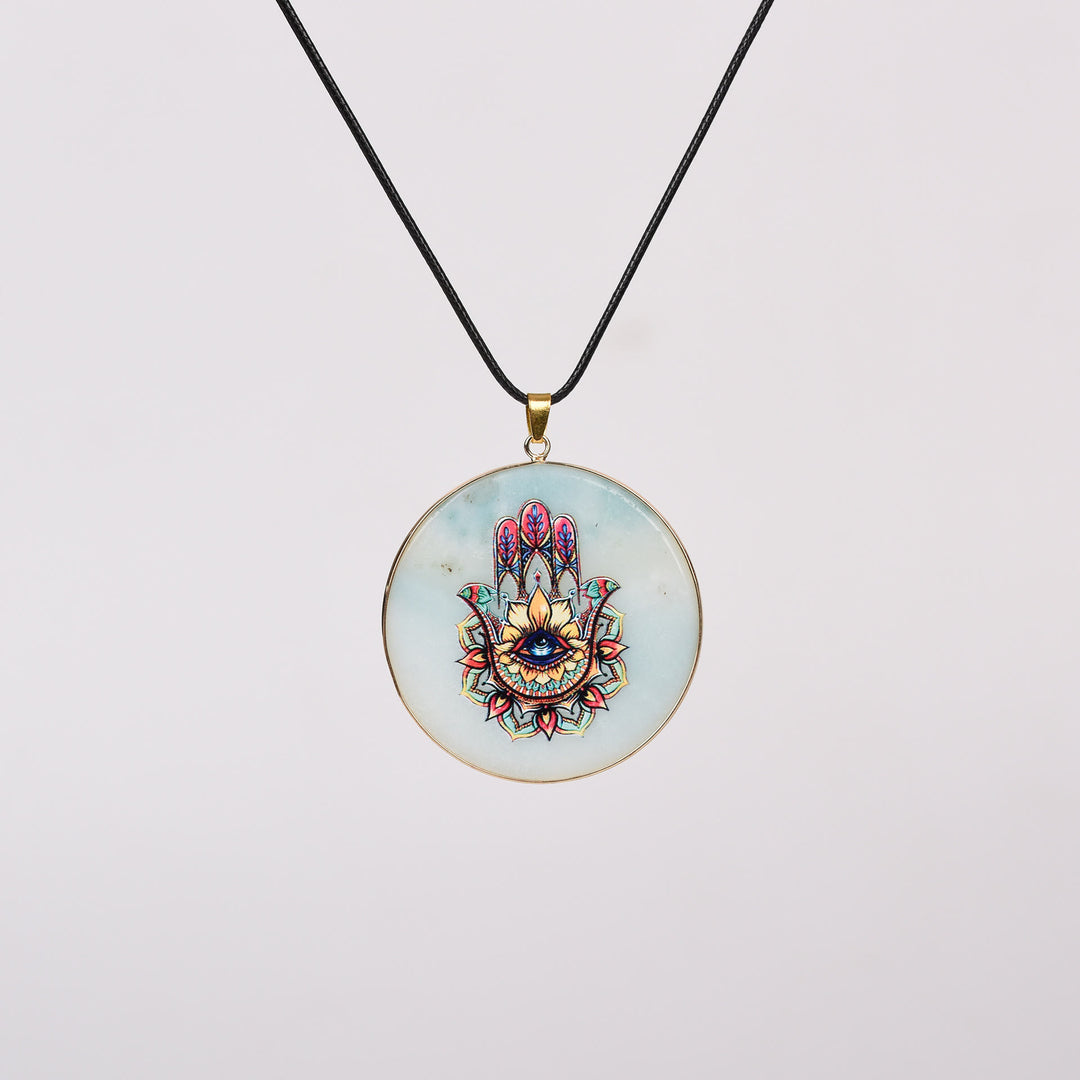 Collana Olivenorma Crystal Hamsa Chakra Albero della vita 