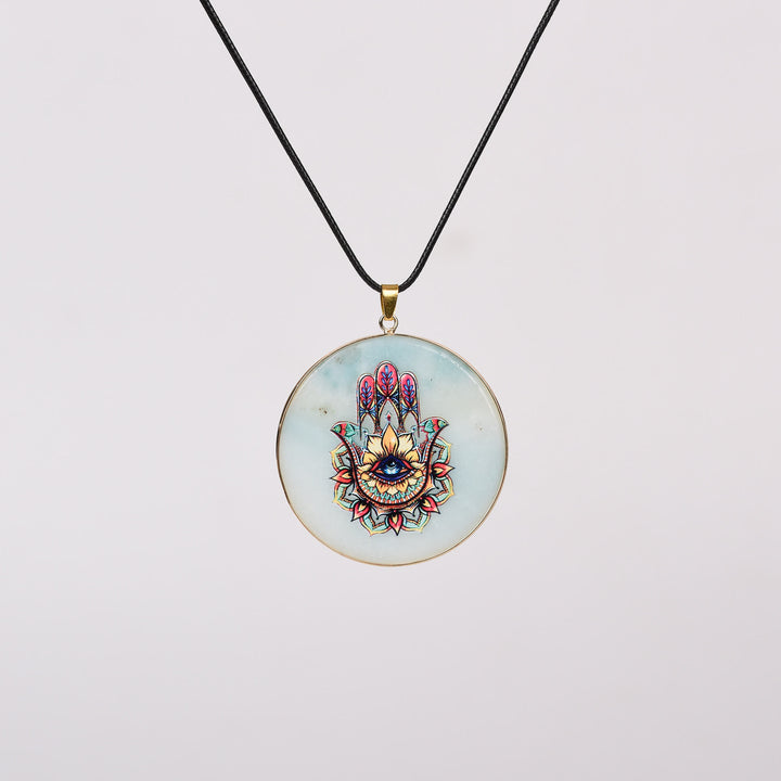 Collana Olivenorma Crystal Hamsa Chakra Albero della vita 