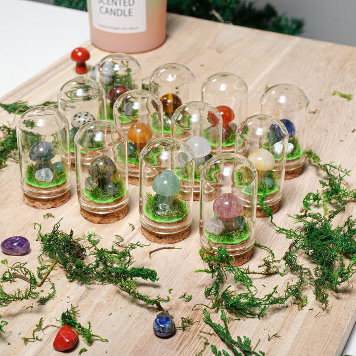 Olivenorma Copertura in vetro Decorazione a fungo in cristallo naturale