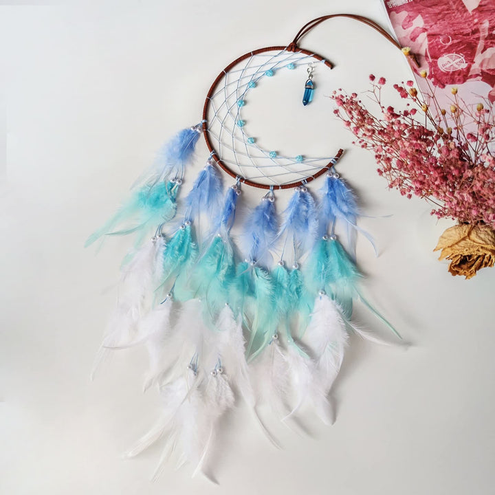 Olivenorma Luna con ciondolo topazio blu acchiappasogni 