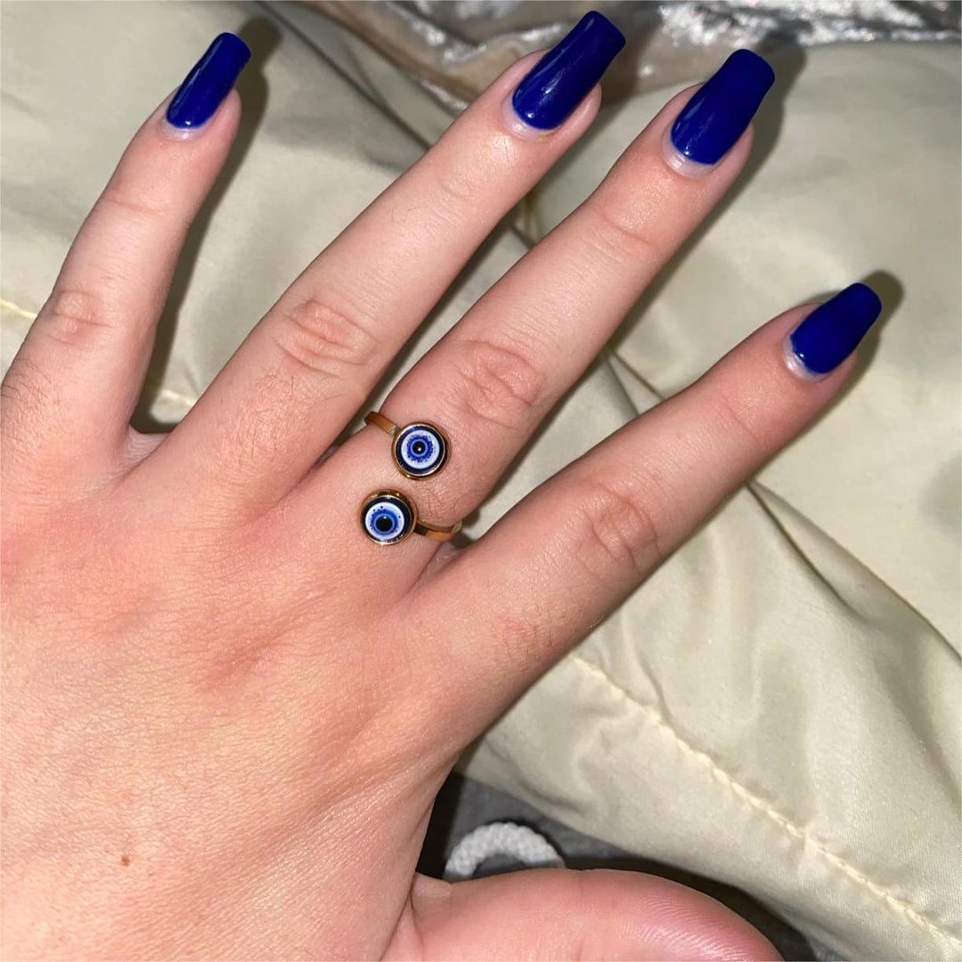 Anello da donna Olivenorma con zircone bianco placcato oro e malocchio