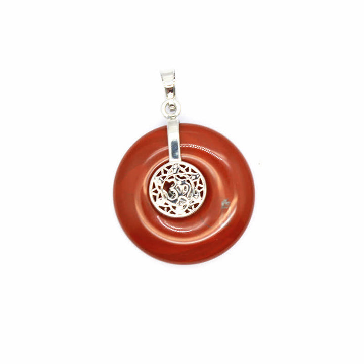 Collana con fibbia della pace in cristallo naturale Olivenorma e albero della vita