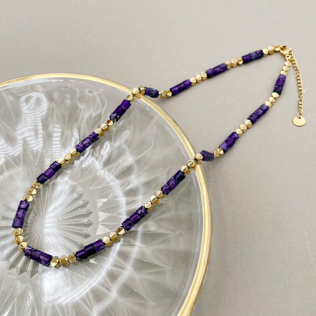 Collana in acciaio al titanio 14K Olivenorma con pietra naturale