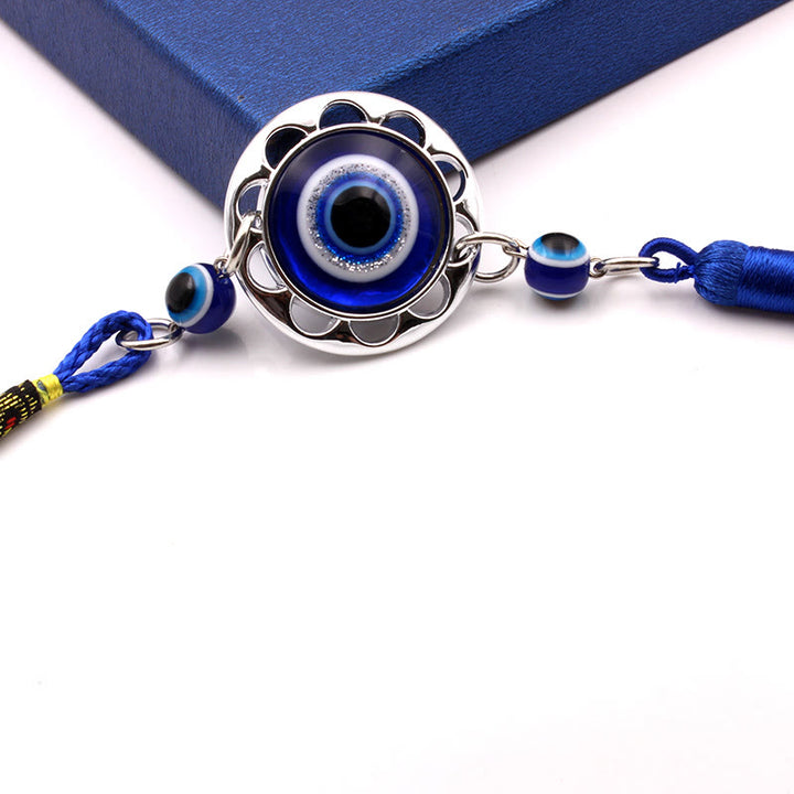Ornamento per auto con nappa blu con occhio malvagio Olivenorma