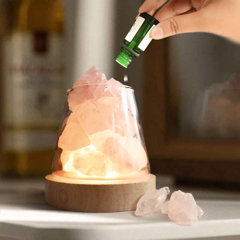 Four Seasons - Diffusore di oli essenziali Lampada di aromaterapia in cristallo - Quarzo rosa - Menta - image 1