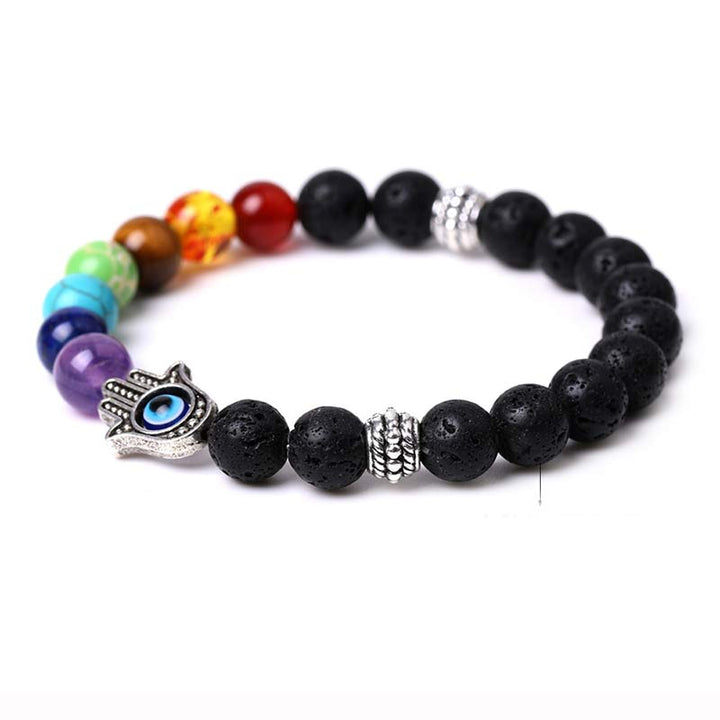 Bracciale Olivenorma Chakra naturale Hamsa e malocchio Reki