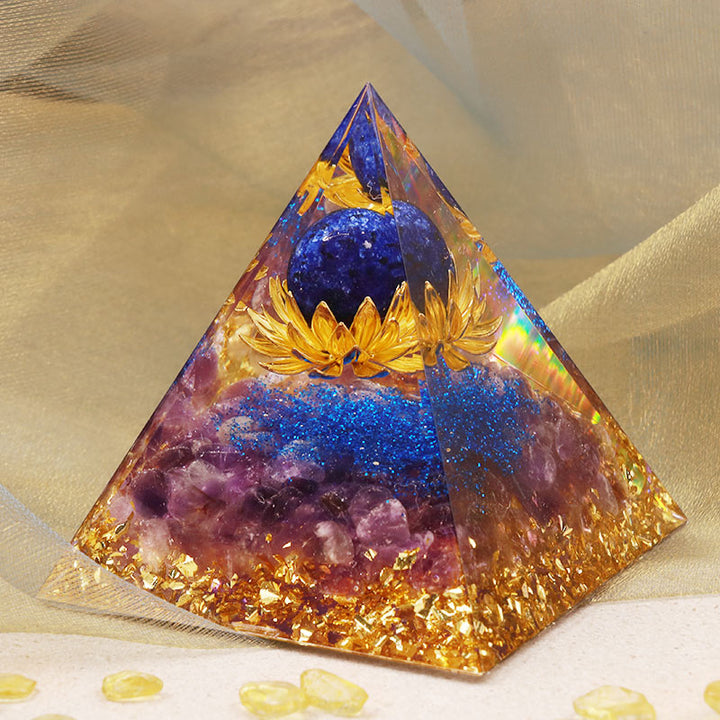 Olivenorma Ametista Lapislazzuli Loto Simbolo Orgone Piramide